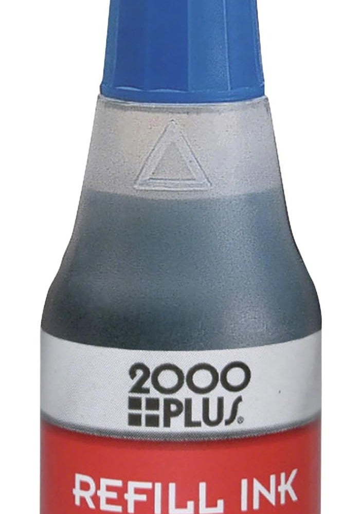 2000 PLUS Refill Ink for Self-Inking Stamps - 25cc (0.9 oz) Squeeze Bottle, Blue - Image 2